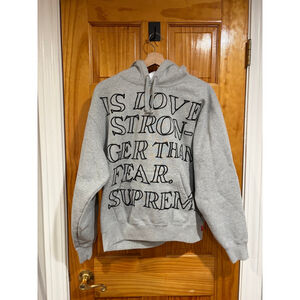Supreme x Cactus Plant Flea Market Love Is Stronger Than Fear Hoodie Gray Small